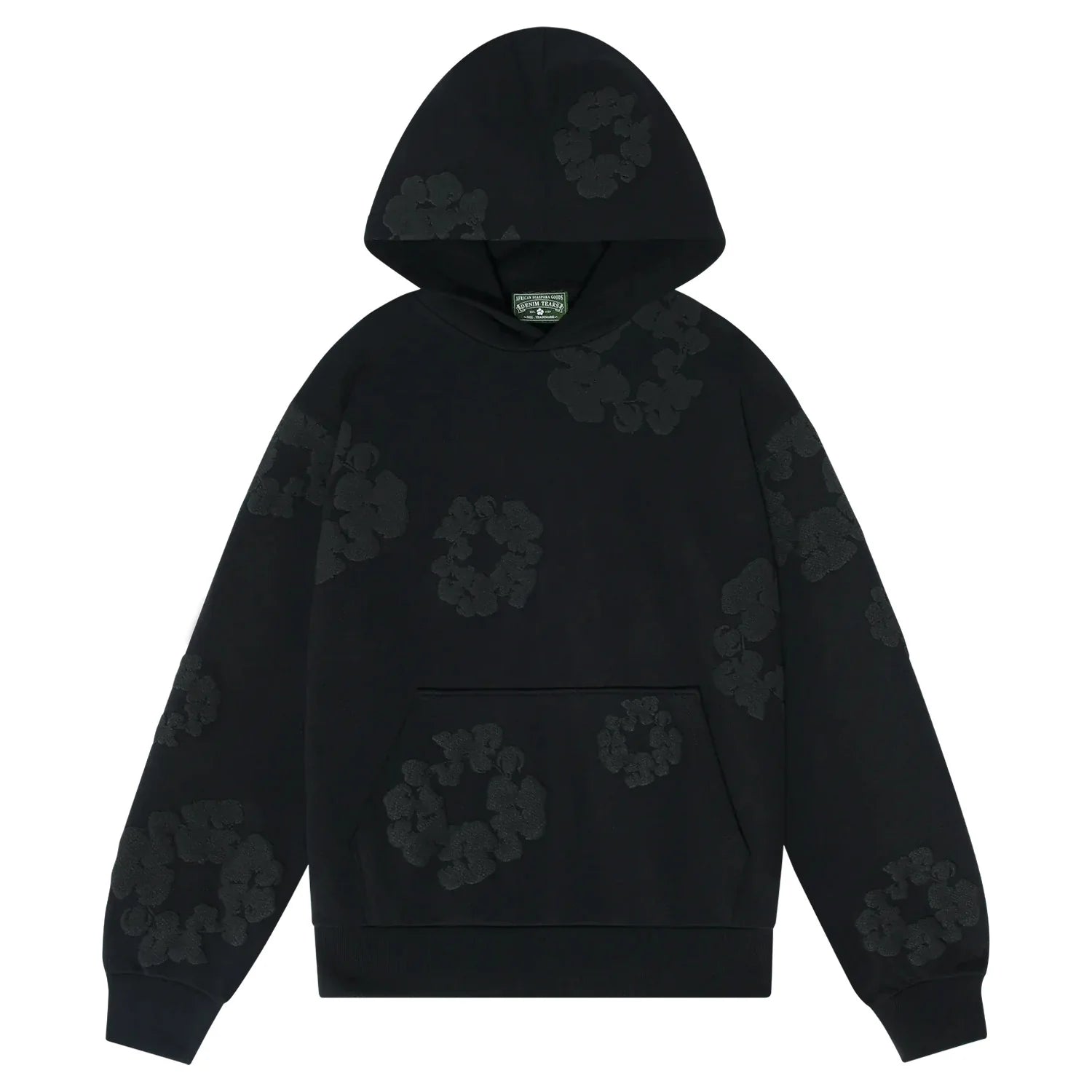 Denim Tears The Cotton Wreath Hoodie Black Monochrome